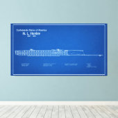 Toile H. L. Hunley - Plan directeur des navires (Insitu (Plancher de Bois))