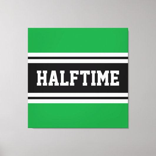 Toile HALFTIME Kelly Green Black White Racing Stripes (Recto)