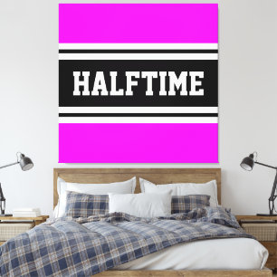 Toile HALFTIME Tropical Pink Black White Racing Stripes