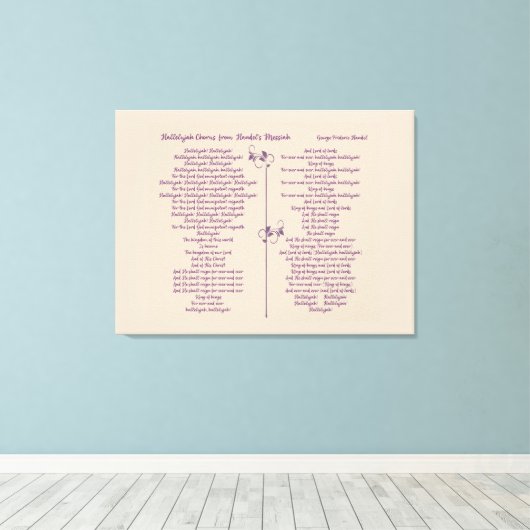 Toile Hallelujah Chorus Handel's Messiah purple text (Insitu (Plancher de Bois))