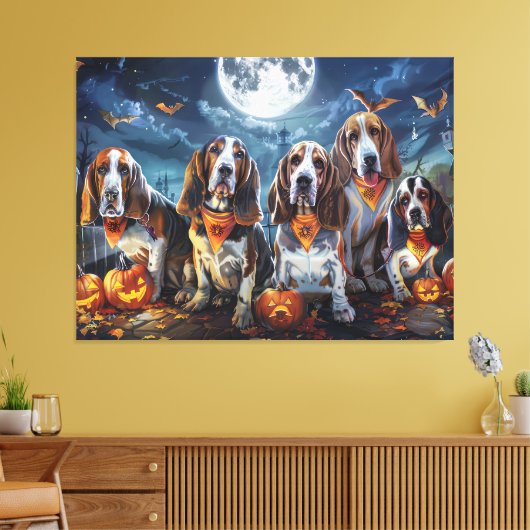 Toile Halloween Basset Hound Éffrayant (Insitu(Salon))