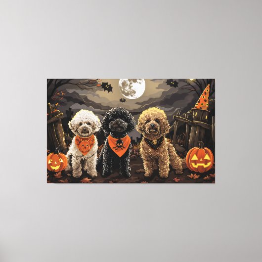 Toile Halloween caniche Éffrayant (Recto)