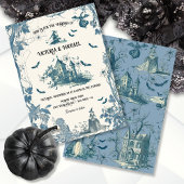 Toile Halloween chateau bruiloft uitnodiging