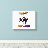 Toile Halloween Citrouille de Chat Noir (Insitu (Plancher de Bois))