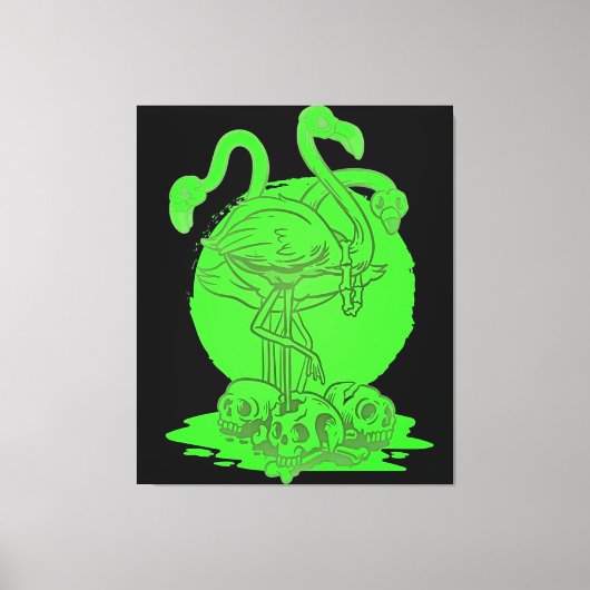 Toile Halloween crâne Flamant rose | Cadeau Pour Flamant (Recto)