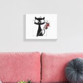 Toile Halloween de baseball de chat noir (Insitu(Salon))