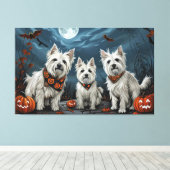 Toile Halloween Éffrayant West Highland (Insitu (Plancher de Bois))