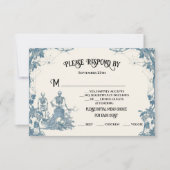 Toile Halloween Gotisch skelet RSVP-respons Kaart (Voorkant)