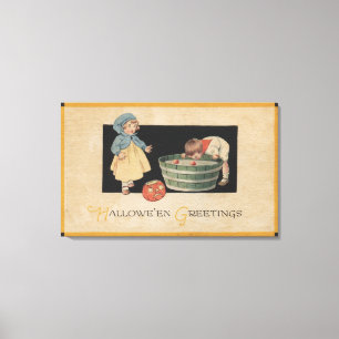 Toile Halloween GreetingBobbing pour des pommes