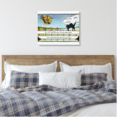 Toile Halloween GreetingCat sur clôture (Insitu(Chambre))