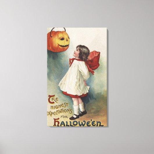 Toile Halloween GreetingGirl en rouge et blanc (Recto)
