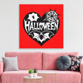 Toile Halloween Heart, Black Heart Shape, Spider Web (Insitu(Salon))