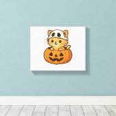 Toile Halloween Kitty à l'intérieur d'un T-shirt classiq (Insitu (Plancher de Bois))