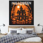 TOILE HALLOWEEN MAISON HANTÉE ÉPRAVANTABLE CRÂNES (Insitu(Chambre))