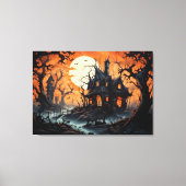 Toile Halloween Manor hanté à Amber Dusk (Recto)