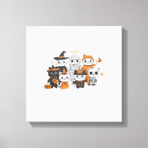 Toile halloween pour chat mignon squelette fantôme drôle