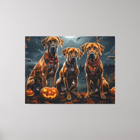 Toile Halloween Rhodesian Ridgeback Éffrayant (Recto)