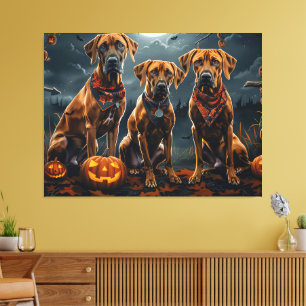 Toile Halloween Rhodesian Ridgeback Éffrayant