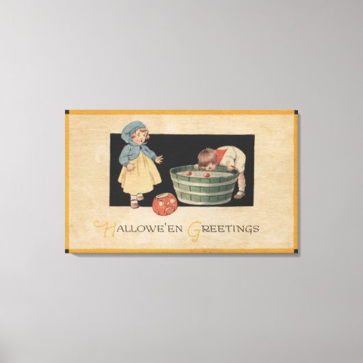 Toile Halloween SalutationBobbing pour les pommes (Recto)