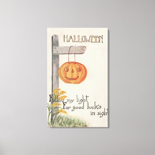 Toile Halloween SalutationJack-O-Lantern sur le post (Recto)