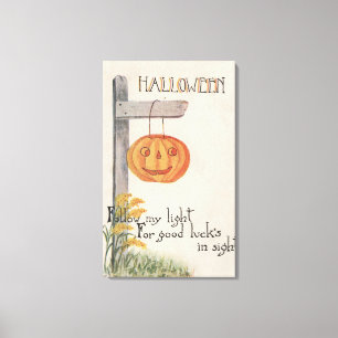 Toile Halloween SalutationJack-O-Lantern sur le post