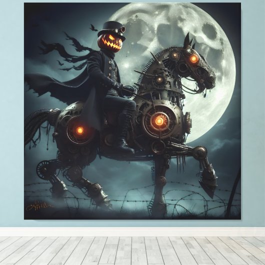 Toile Halloween Steampunk Horseman sans tête (Insitu (Plancher de Bois))