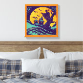 Toile Halloween - Style de gravure sur bois 2 (Insitu(Chambre))