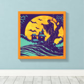 Toile Halloween - Style de gravure sur bois 2 (Insitu (Plancher de Bois))