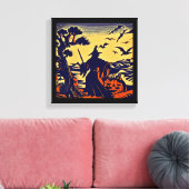 Toile Halloween - Style de gravure sur bois 5 (Insitu(Salon))