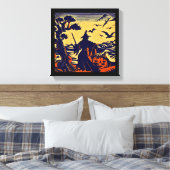 Toile Halloween - Style de gravure sur bois 5 (Insitu(Chambre))