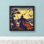 Toile Halloween - Style de gravure sur bois 5 (Insitu (Plancher de Bois))