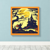Toile Halloween - Style Gravure sur Bois 1 (Insitu (Plancher de Bois))
