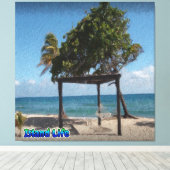 Toile Hamac sur la plage (Insitu (Plancher de Bois))