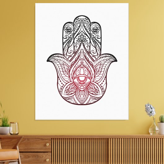 Toile Hamsa avec motif boho (Insitu(Salon))