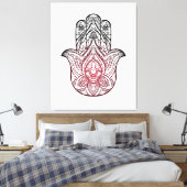 Toile Hamsa avec motif boho (Insitu(Chambre))