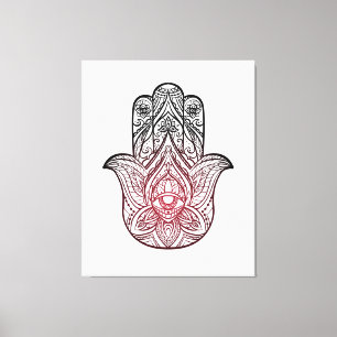 Toile Hamsa avec motif boho
