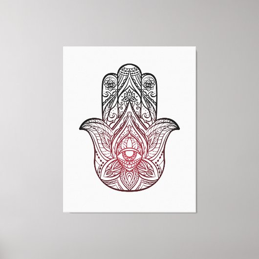 Toile Hamsa avec motif boho (Recto)