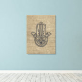 Toile HAMSA Main de Fatima symbole amulet (Insitu (Plancher de Bois))