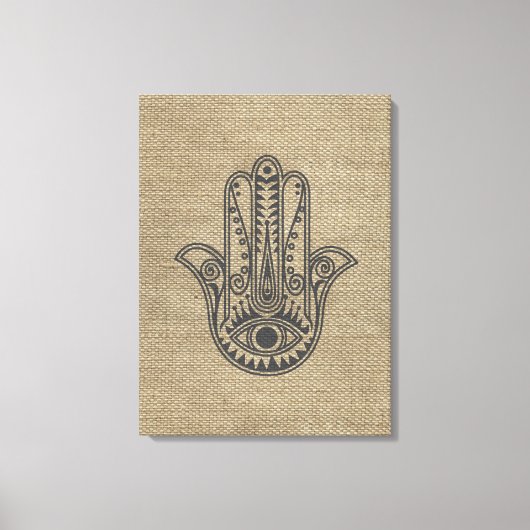 Toile HAMSA Main de Fatima symbole amulet (Recto)