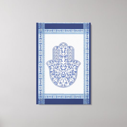 Toile hamsa*tunis*maroc*henné*bleu (Recto)