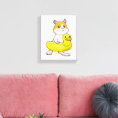 Toile Hamster à la plage avec canard comme anneau de nag (Insitu(Salon))