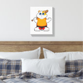 Toile Hamster au baseball avec batte de baseball (Insitu(Chambre))