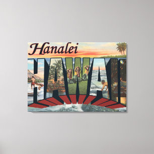 Toile Hanalei, Hawaï - grandes scènes de lettre