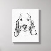 Toile Hand-Drawn Basset Hound Portrait Canvas Art (Recto)