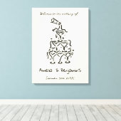 Toile Hand Drawn Champagne Tower Retro Welcome wedding (Insitu (Plancher de Bois))