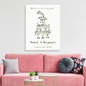 Toile Hand Drawn Champagne Tower Retro Welcome wedding (Insitu(Salon))