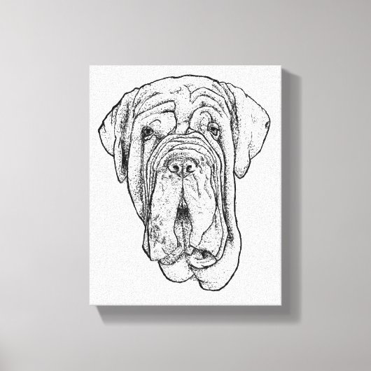 Toile Hand-Drawn Mastiff Portrait Canvas Art (Recto)