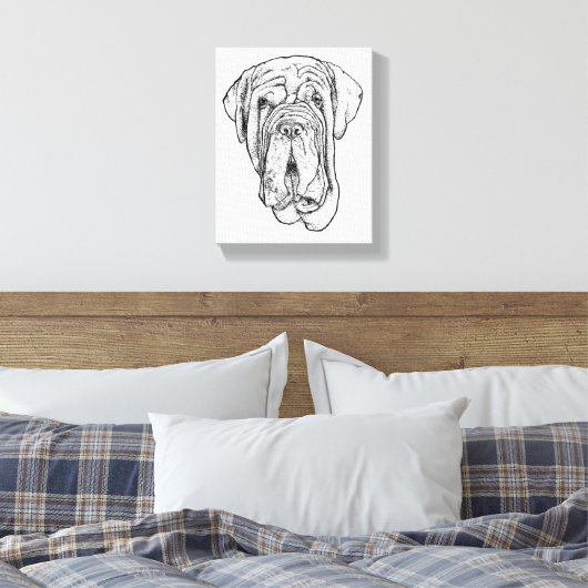 Toile Hand-Drawn Mastiff Portrait Canvas Art (Insitu(Chambre))