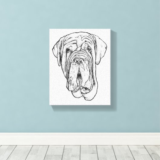 Toile Hand-Drawn Mastiff Portrait Canvas Art (Insitu (Plancher de Bois))