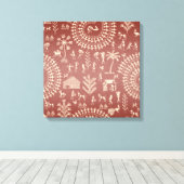 Toile Handmade Tribal Warli Folk Art ... (Insitu (Plancher de Bois))